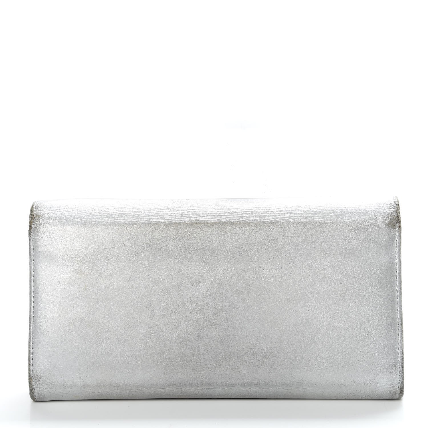 Chanel Lambskin Large CC Flap Wallet Silver 18 of 22