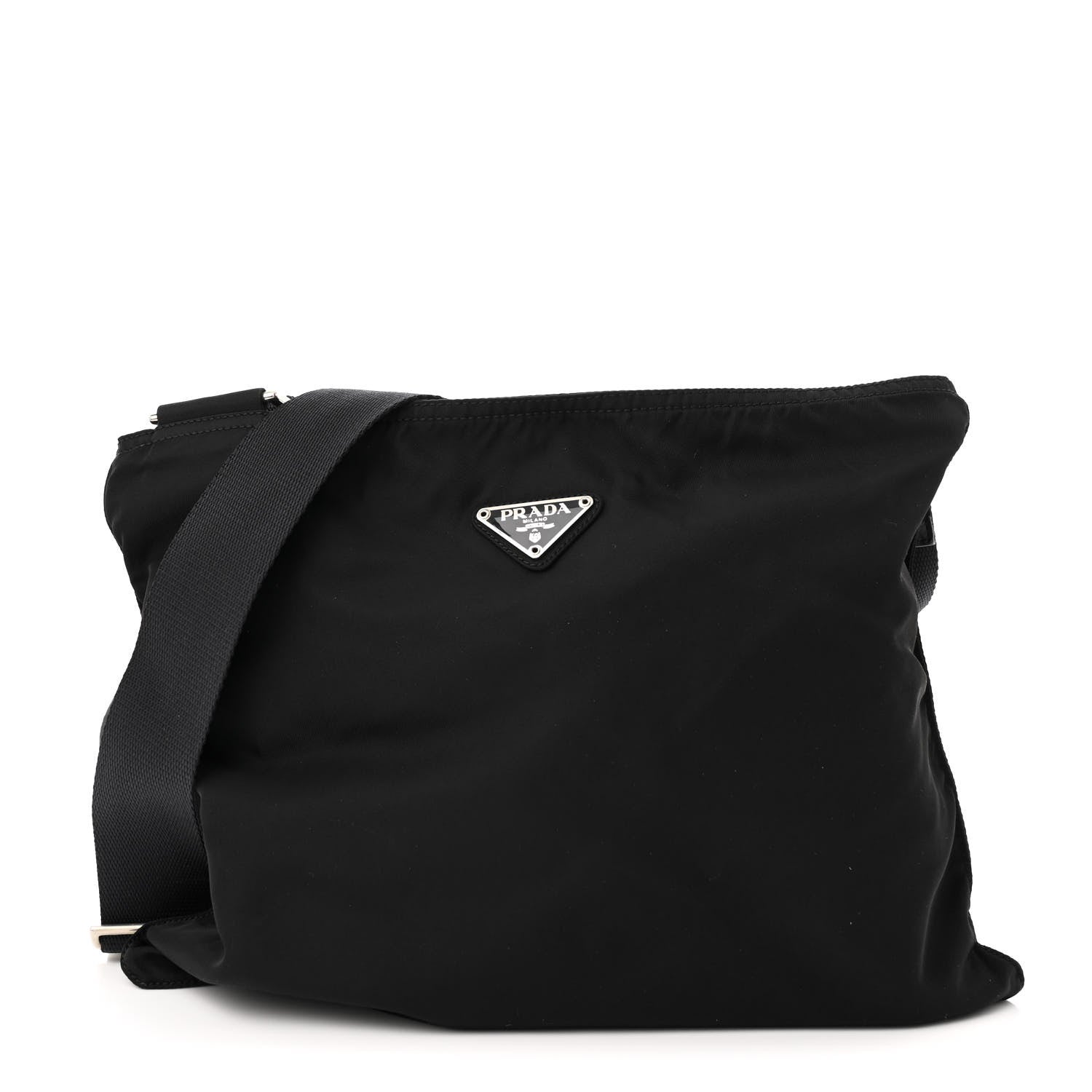 Prada Nylon Vela Flat Messenger Bag Black 1 of 12