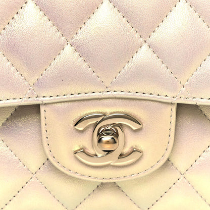 Chanel Iridescent Lambskin Quilted Medium Double Flap Ivory 8 of 11