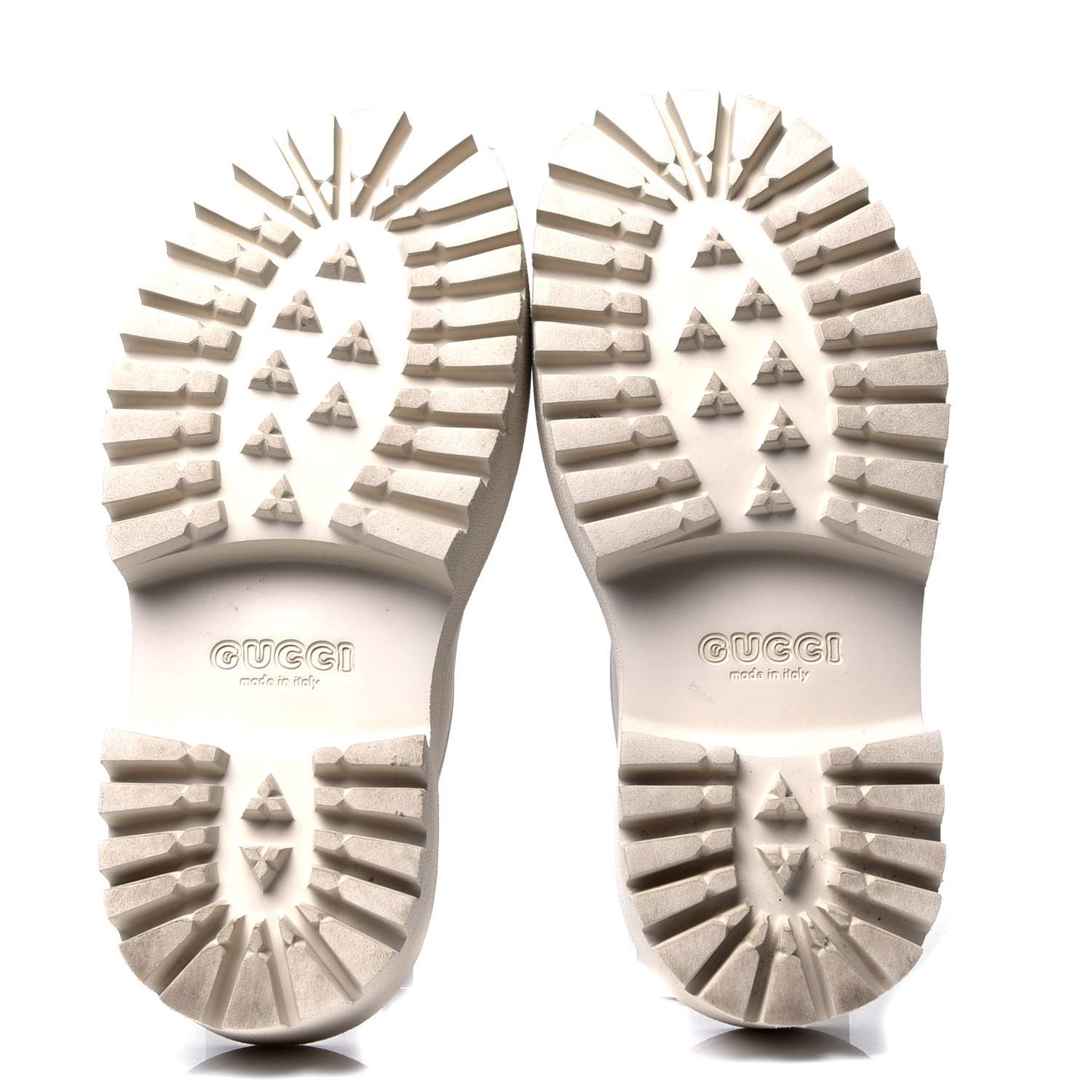 Rubber GG Monogram Perforated Elea Platform 55mm Lug Sole Sandals 37 Mystic White