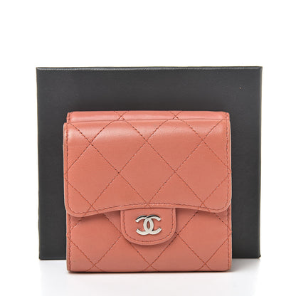 Chanel Lambskin Quilted Compact Flap Wallet Red 15 of 15