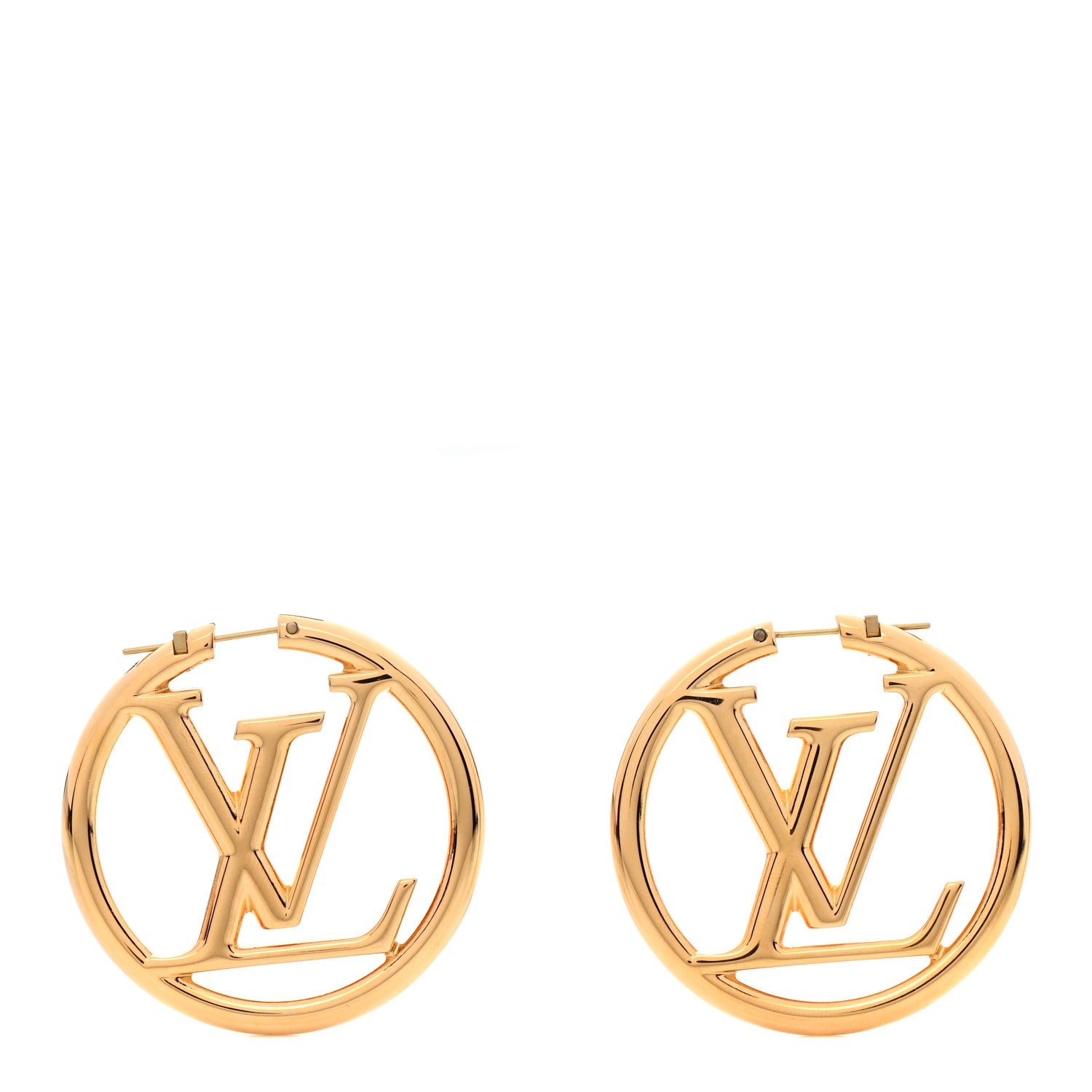 Louis Vuitton Metal Louise Hoop Earrings Gold 1 of 6
