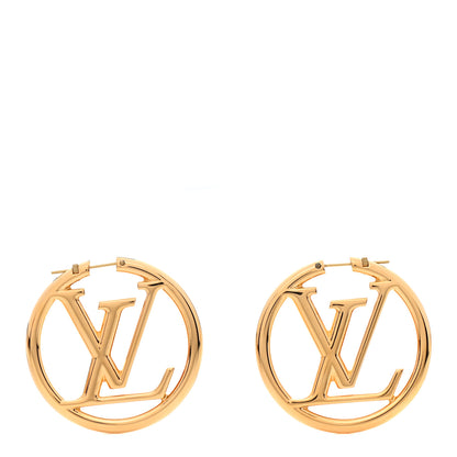 Louis Vuitton Metal Louise Hoop Earrings Gold 1 of 6