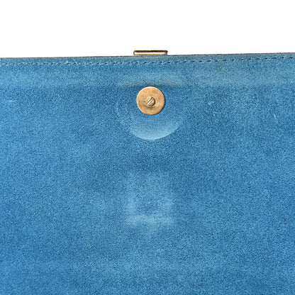 Saint Laurent Textured Patent Classic Y Ligne Clutch Blue 8 of 14