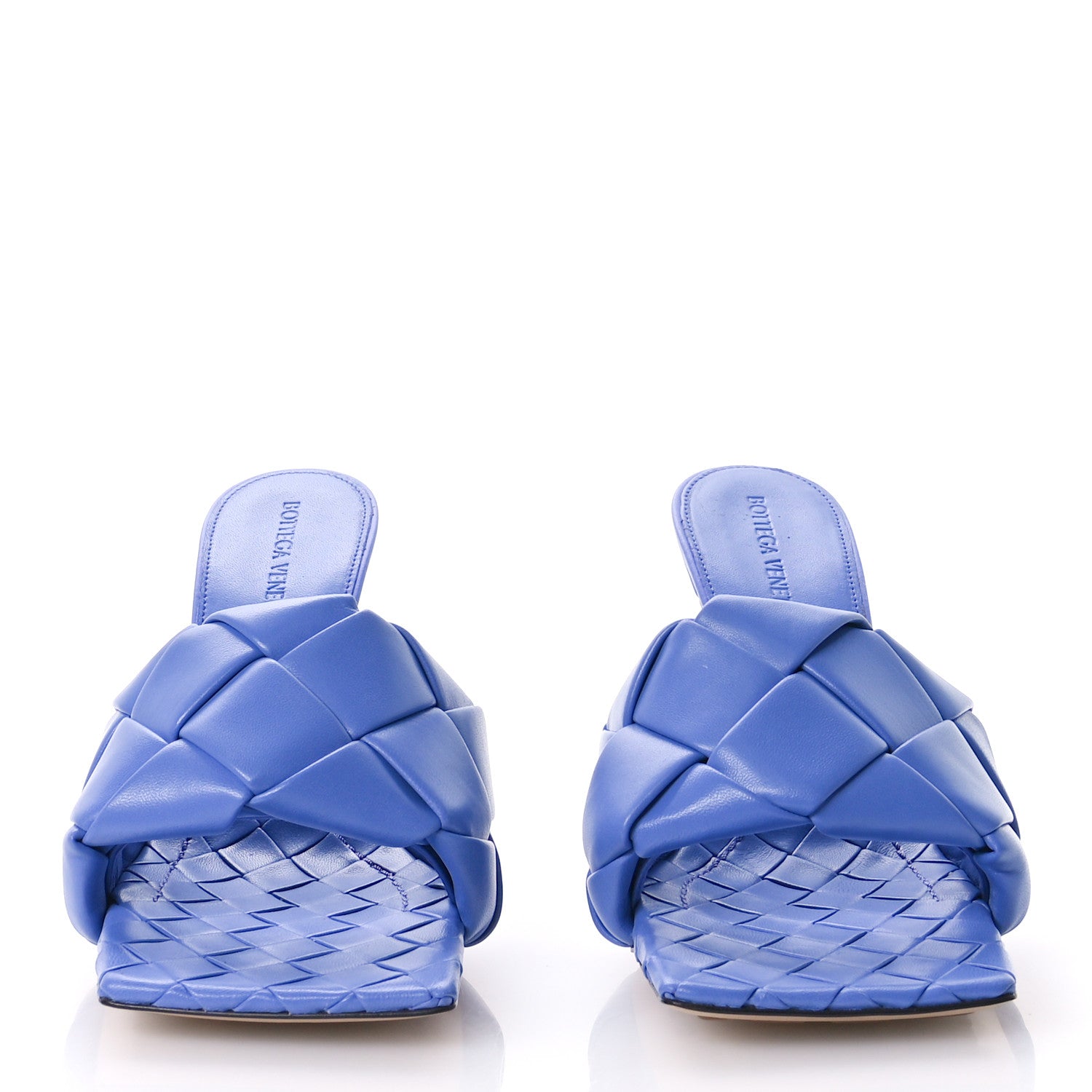 Bottega Veneta Nappa Maxi Intrecciato Lido 90mm Mule Sandals 39.5 Indigo 3 of 9