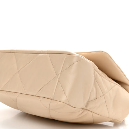 Chanel Goatskin Quilted Large Chanel 19 Flap Beige 10 of 10