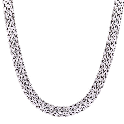 John Hardy Sterling Silver 18K Yellow Gold 7.5mm Diamond Classic Chain Necklace 1 of 4