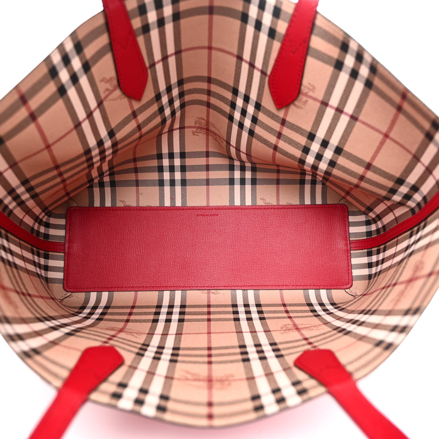 Burberry Haymarket Check Medium Reversible Tote Poppy Red 8 of 18