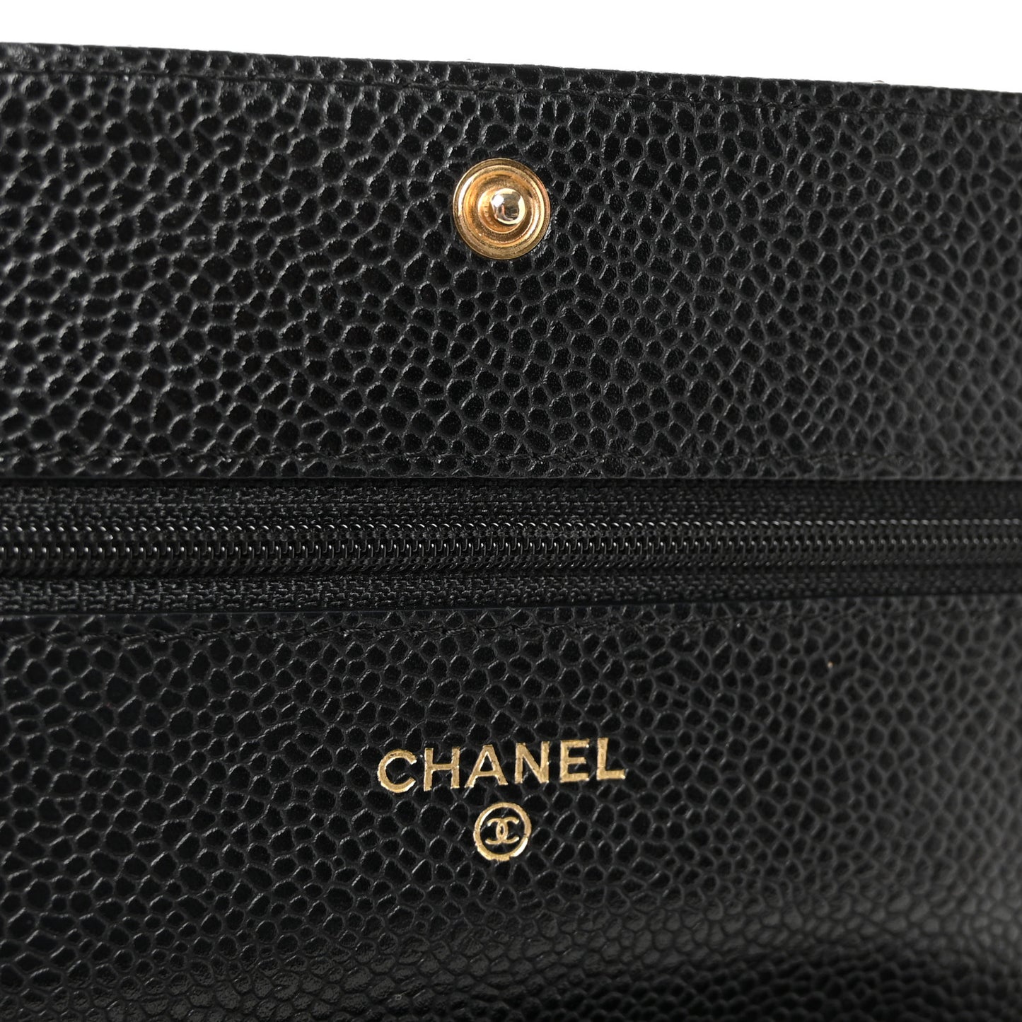 Caviar Quilted Wallet on Chain WOC Black