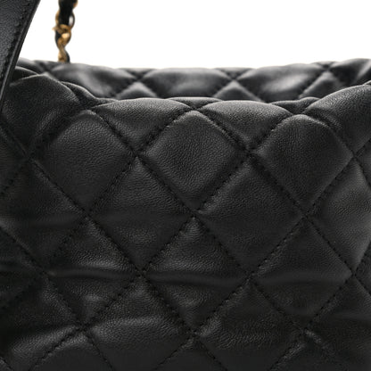 Chanel Lambskin Quilted Small Perfect Meeting Hobo Black 8 of 10
