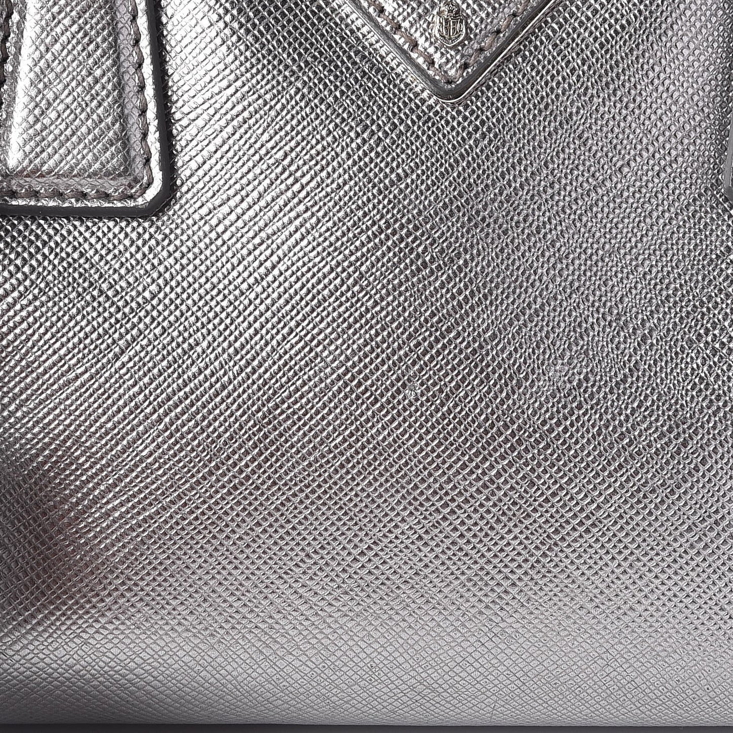 Metallic Saffiano Lux Bowler Silver