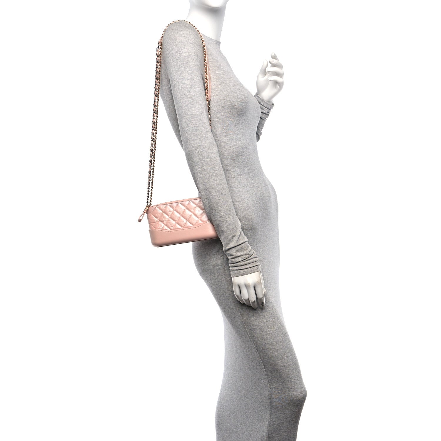 Chanel Iridescent Lambskin Calfskin Quilted Small Gabrielle Clutch With Chain Light Pink 2 of 13
