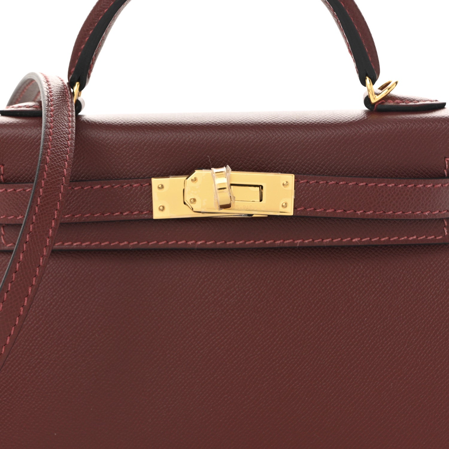 Hermes Madame Calfskin Mini Kelly Sellier 20 Rouge H 8 of 11