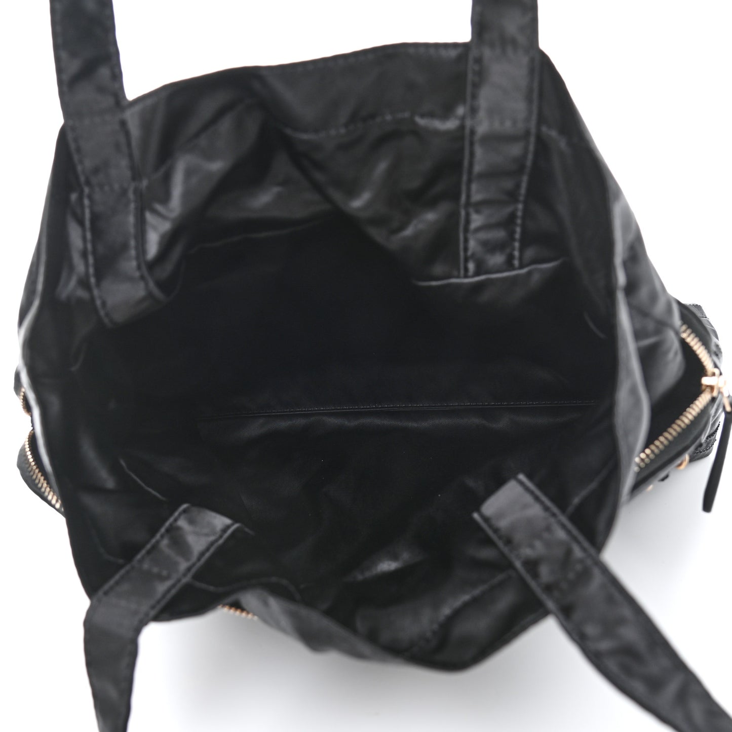 Nylon Grosgrain Large Lifestyle Pouch With Foldable Tote Black