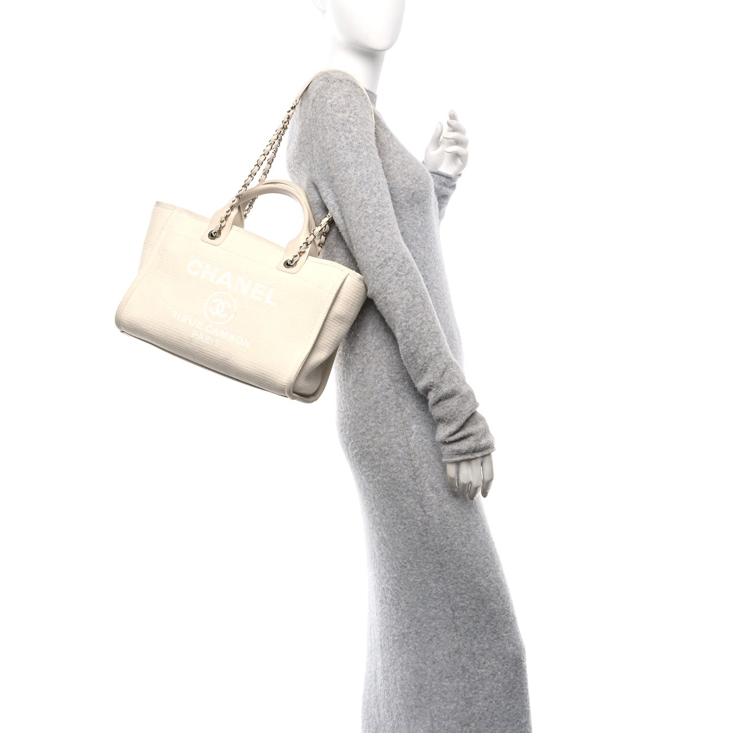 Chanel Mixed Fibers Small Deauville Tote White 2 of 10