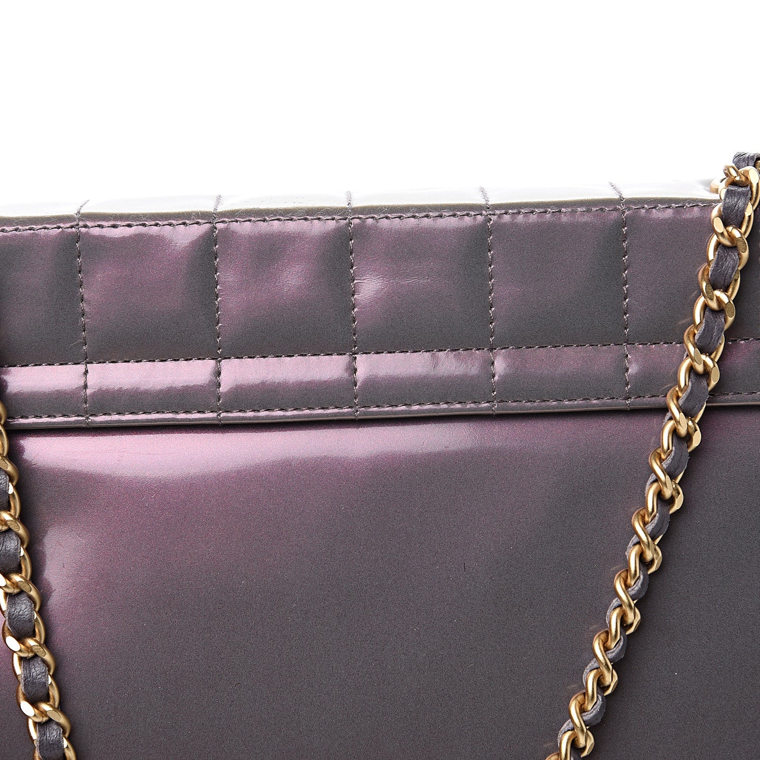 Chanel Patent Chocolate Bar Evening Bag Lilac 8 of 9