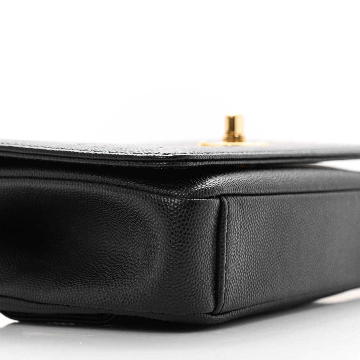Grained Calfskin Embroidered Captain Gold Belt Bag Black