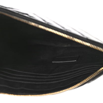Saint Laurent Calfskin Matelasse Monogram Cassandre Tablet Pouch Black 5 of 8