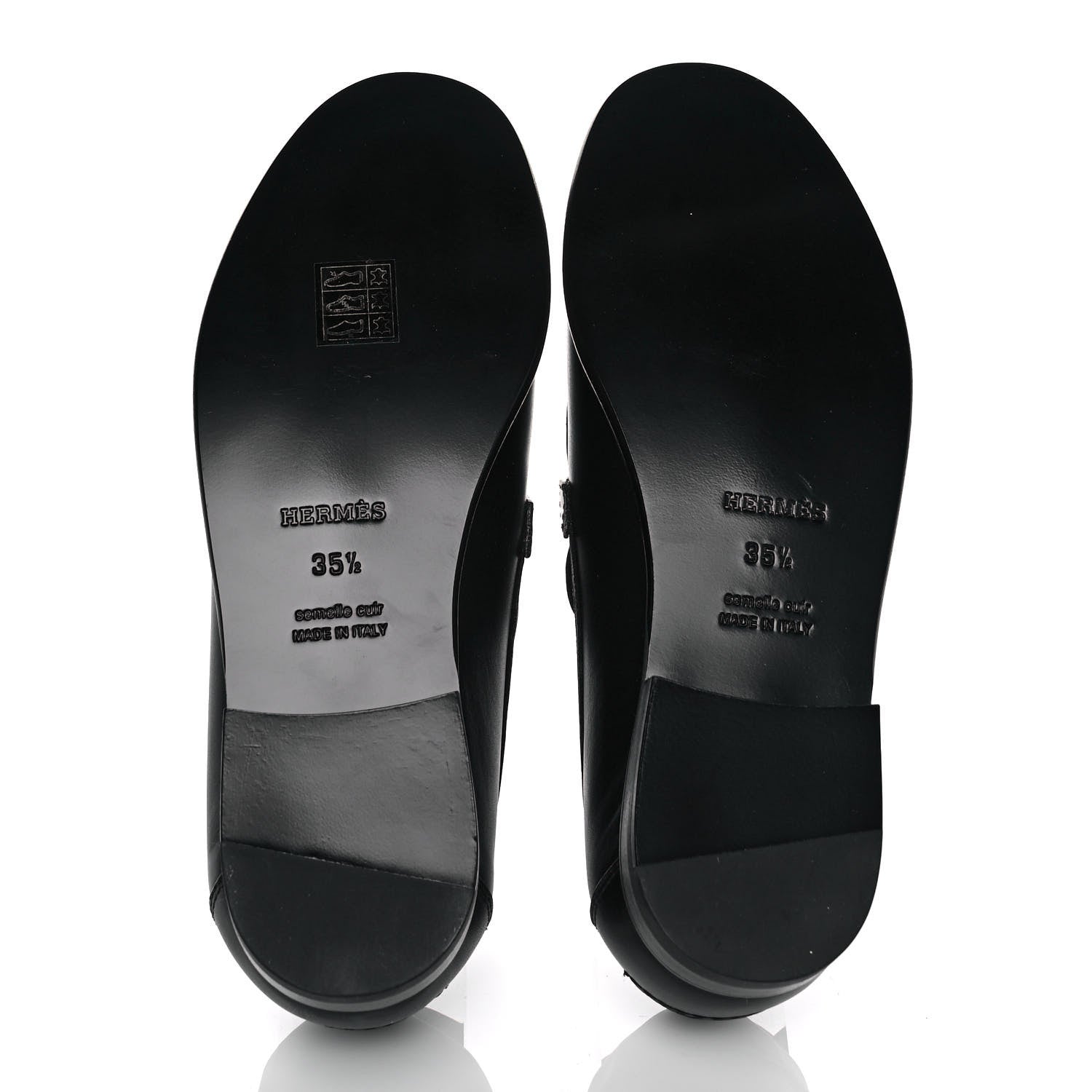 Hermes Calfskin Womens Destin Loafers 35.5 Black 5 of 8