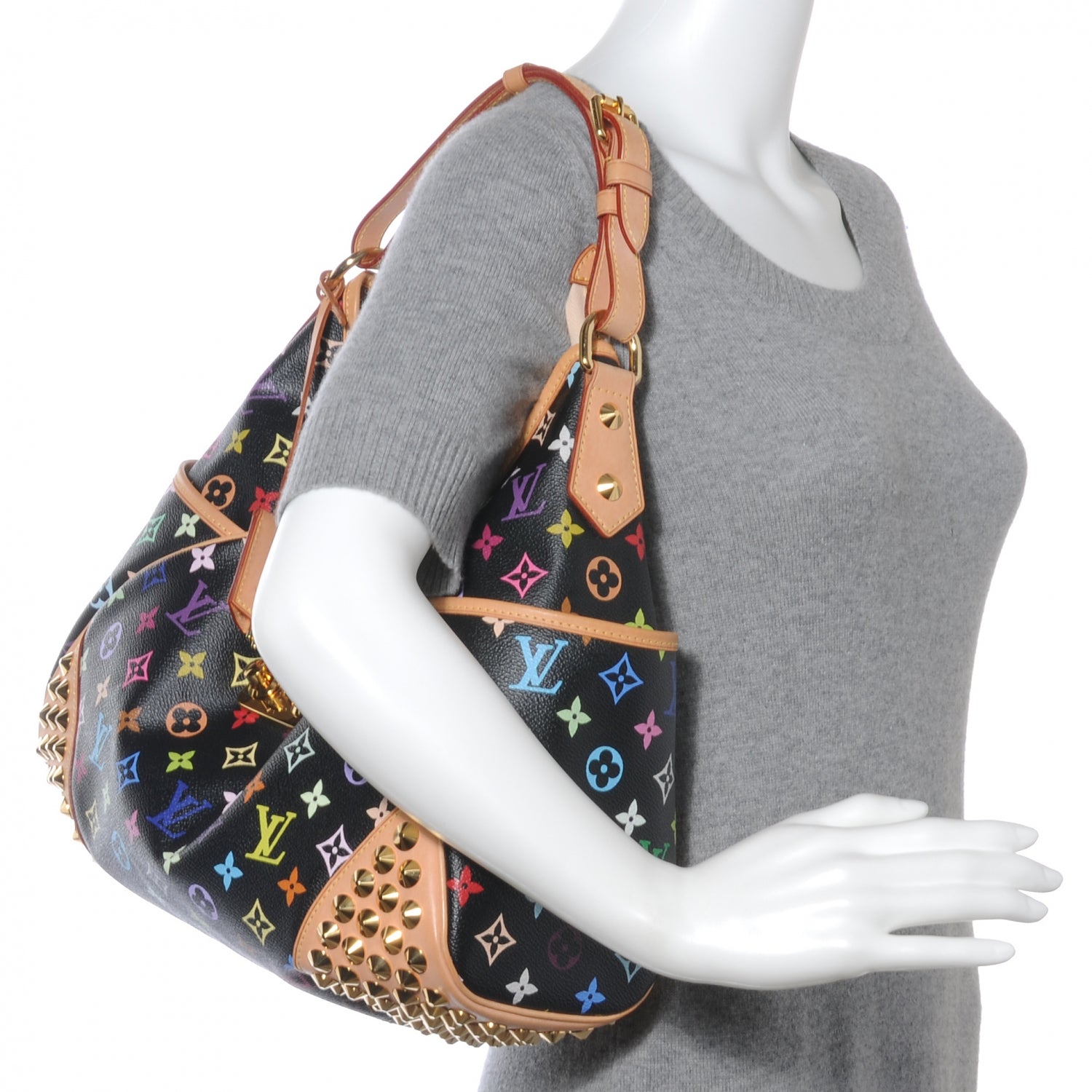 Louis Vuitton Monogram Multicolor Chrissie Black 2 of 8