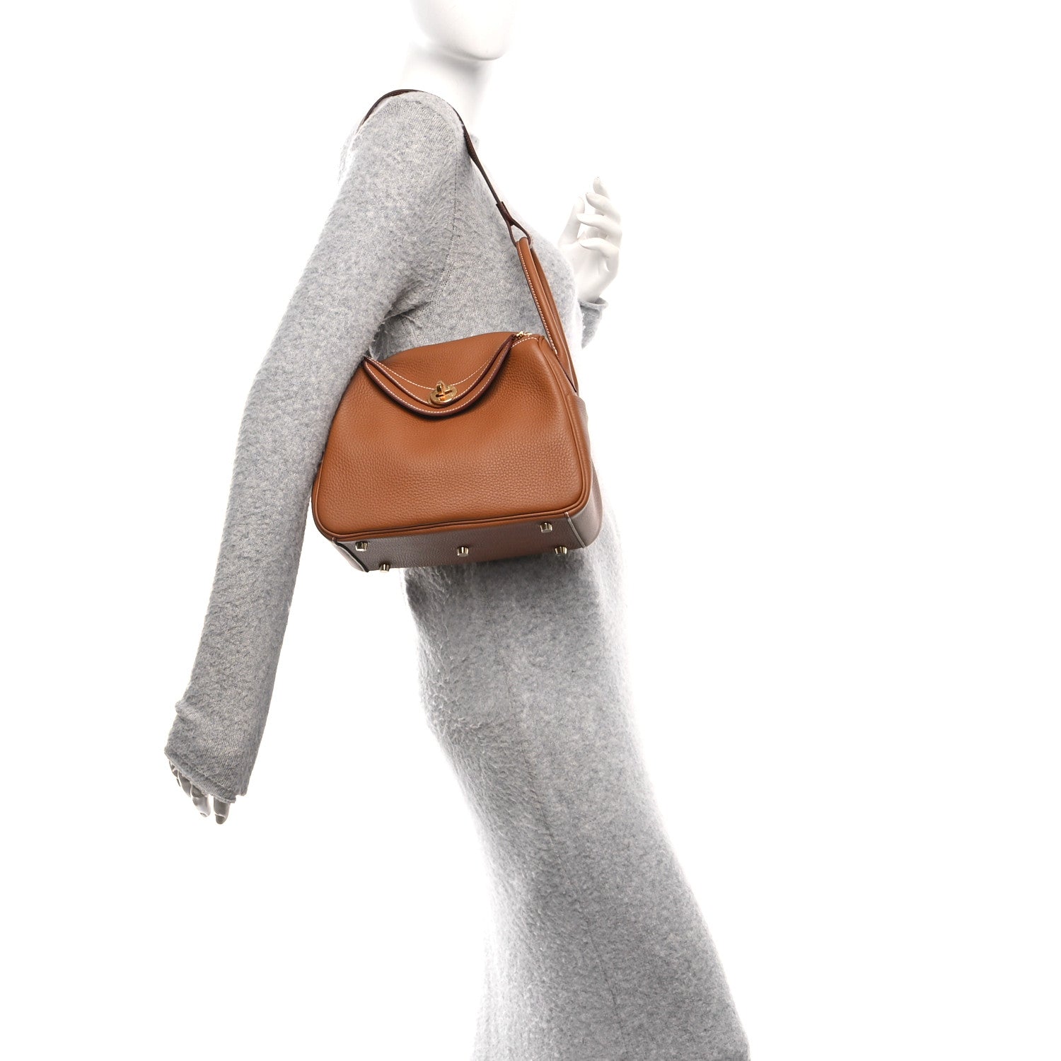 Hermes Taurillon Clemence Lindy 26 Gold 2 of 11