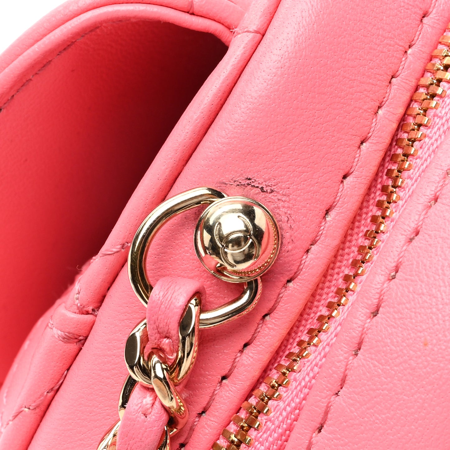 Lambskin Quilted CC In Love Heart Bag Pink