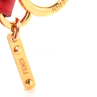 Fendi Fox Fur Pom Pom Bag Charm Red Pink 3 of 4