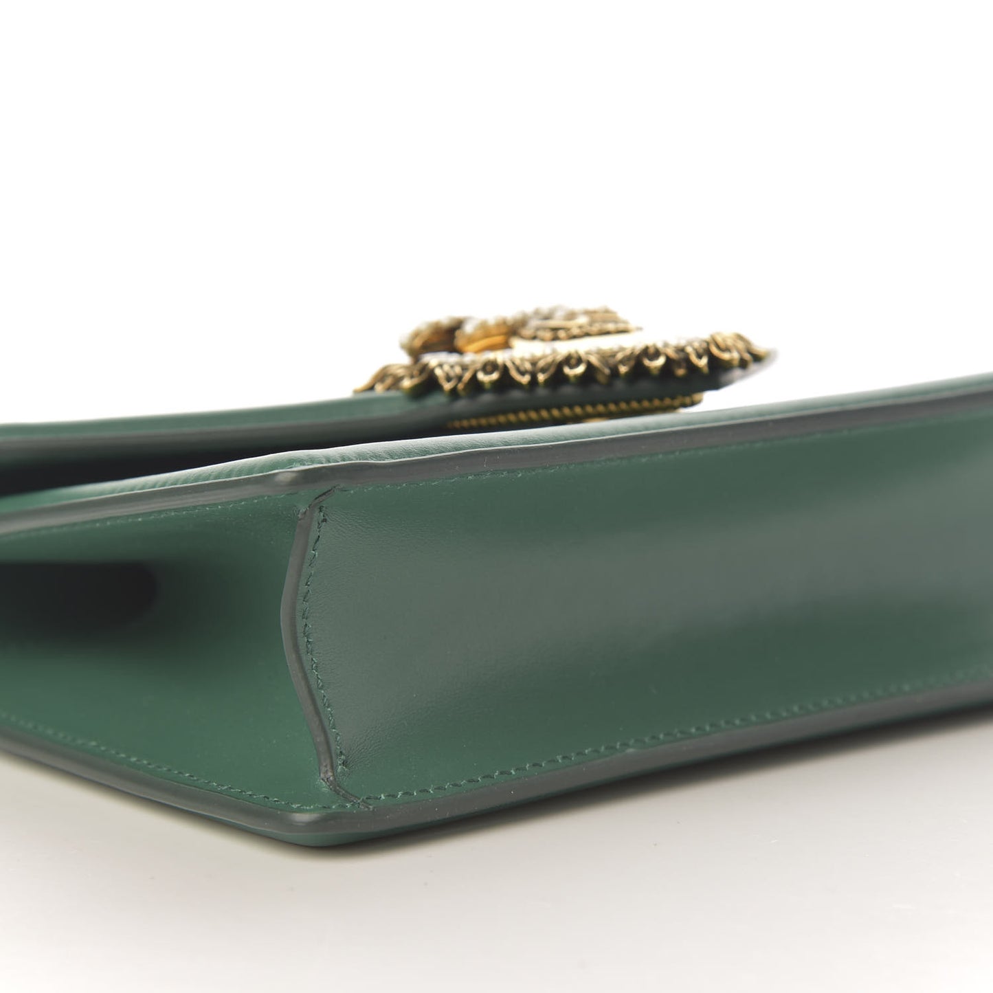 Smooth Calfskin Small Devotion Envelope Top Handle Bag Green