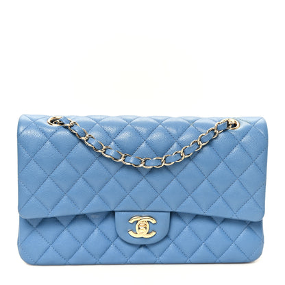 Chanel Caviar Quilted Medium Double Flap Blue 1 of 11
