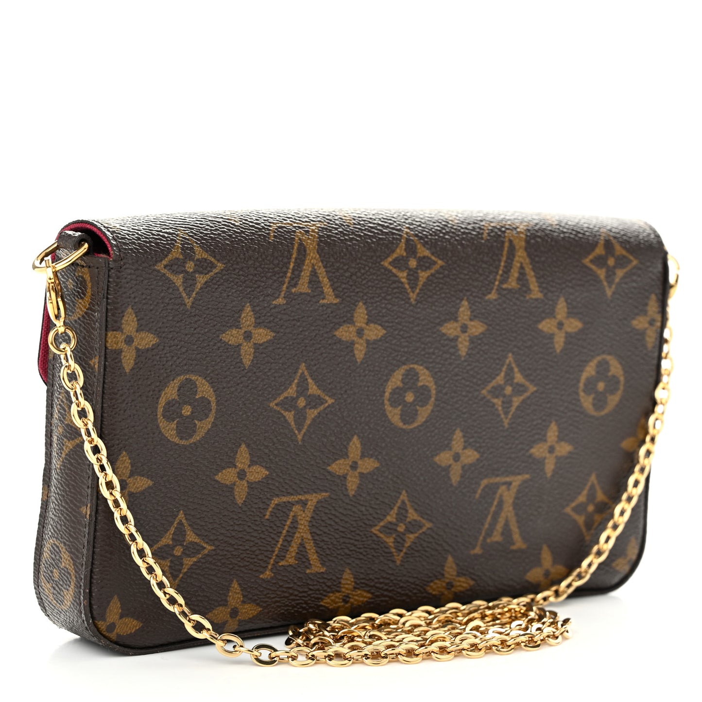 Monogram Pochette Felicie Chain Wallet Fuchsia