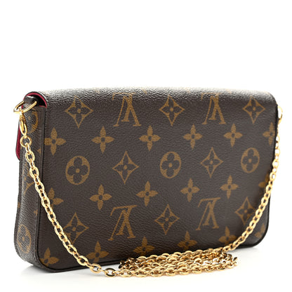 Louis Vuitton Monogram Pochette Felicie Chain Wallet Fuchsia 3 of 11