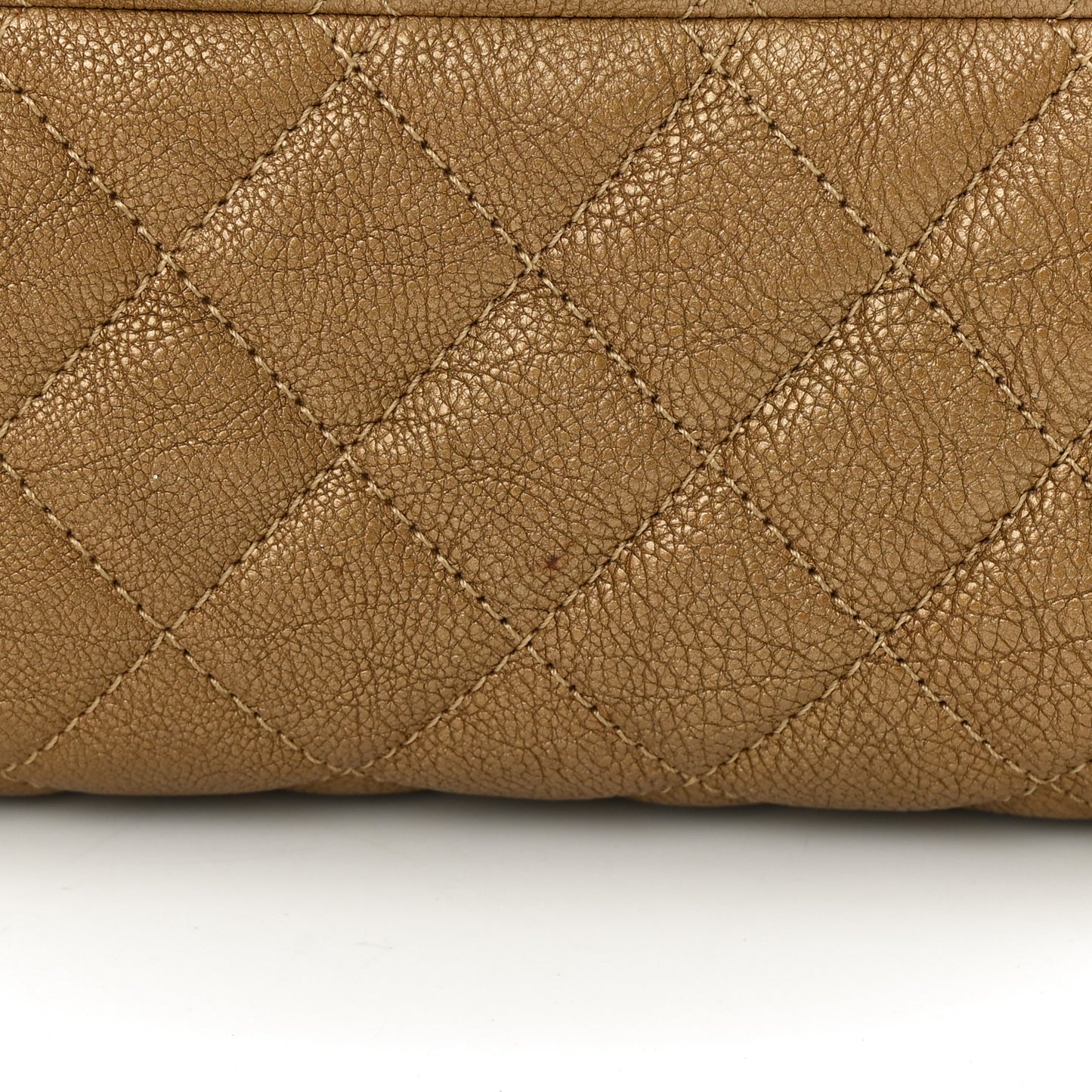 Metallic Caviar Quilted Medium Just Mademoiselle Bowling Bag Gold