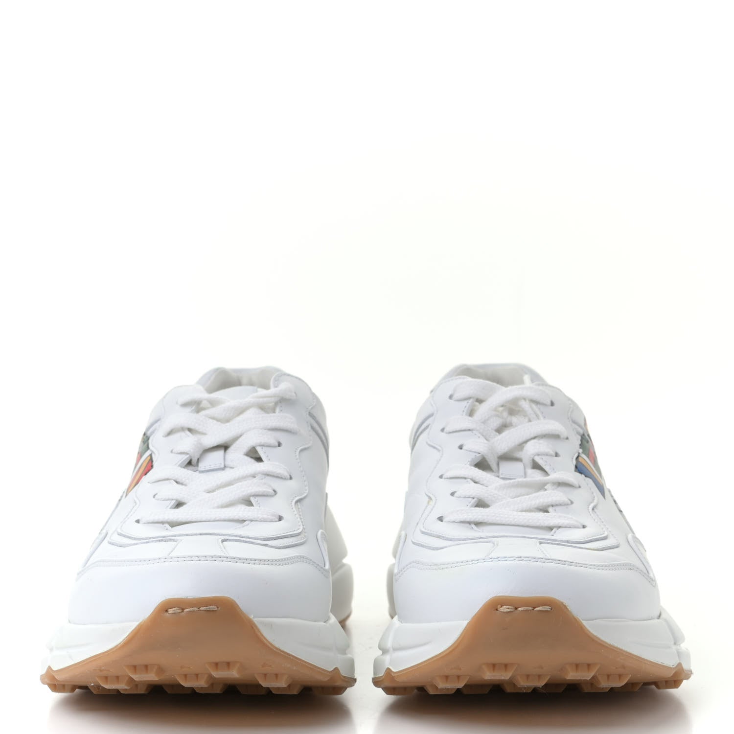 Gucci Calfskin Worldwide Womens Rhyton Sneakers 40 Great White 2 of 6