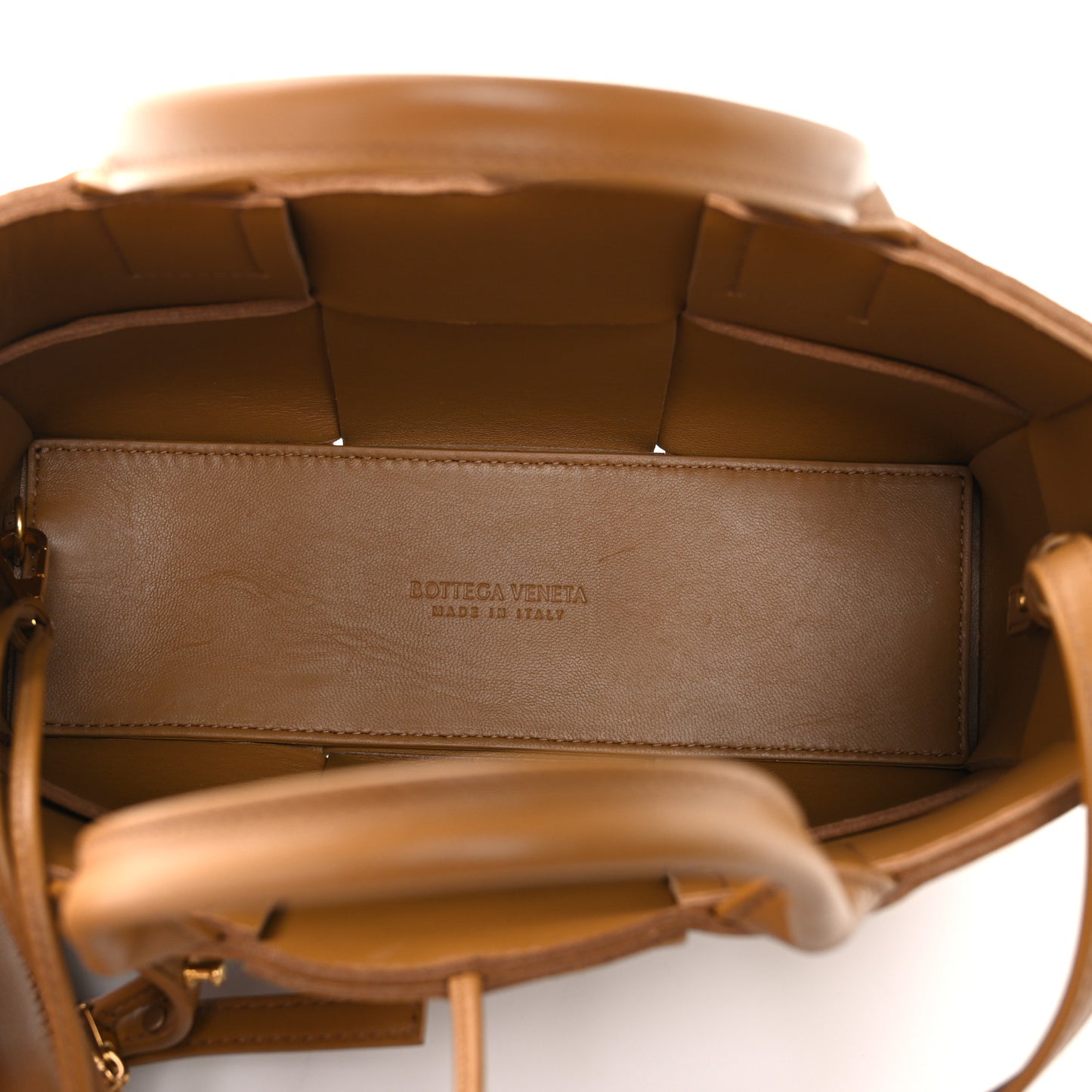 Nappa Maxi Intrecciato Mini Arco Tote Camel