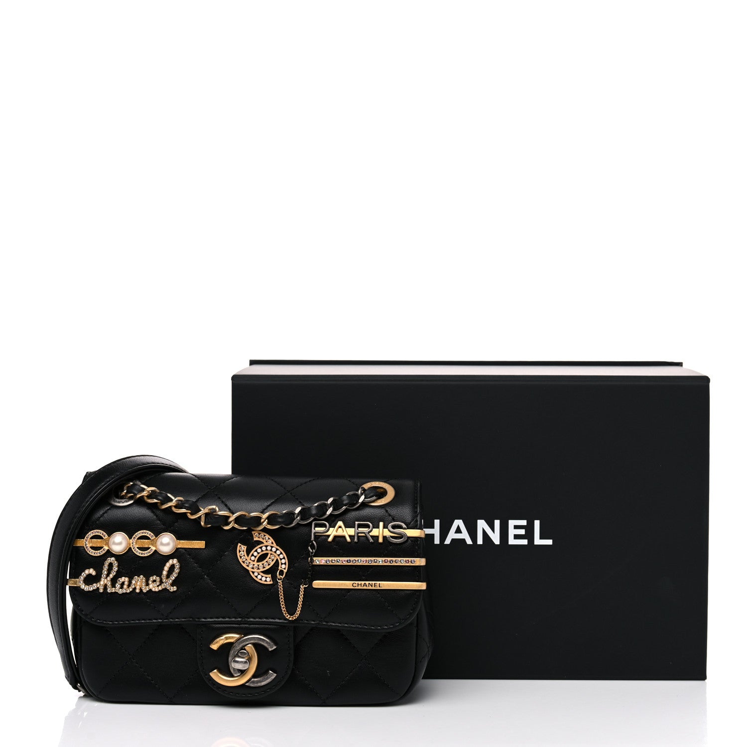 Chanel Lambskin Quilted Mini Coco Clips Single Flap Black 10 of 10