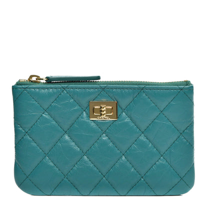 Chanel Aged Calfskin Quilted Small Reissue Cosmetic Case Green 1 of 6