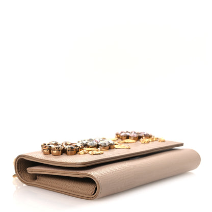 Dolce & Gabbana Stampa Iguana Mini Miss Sicily Chain Phone Case Wallet Beige 4 of 11