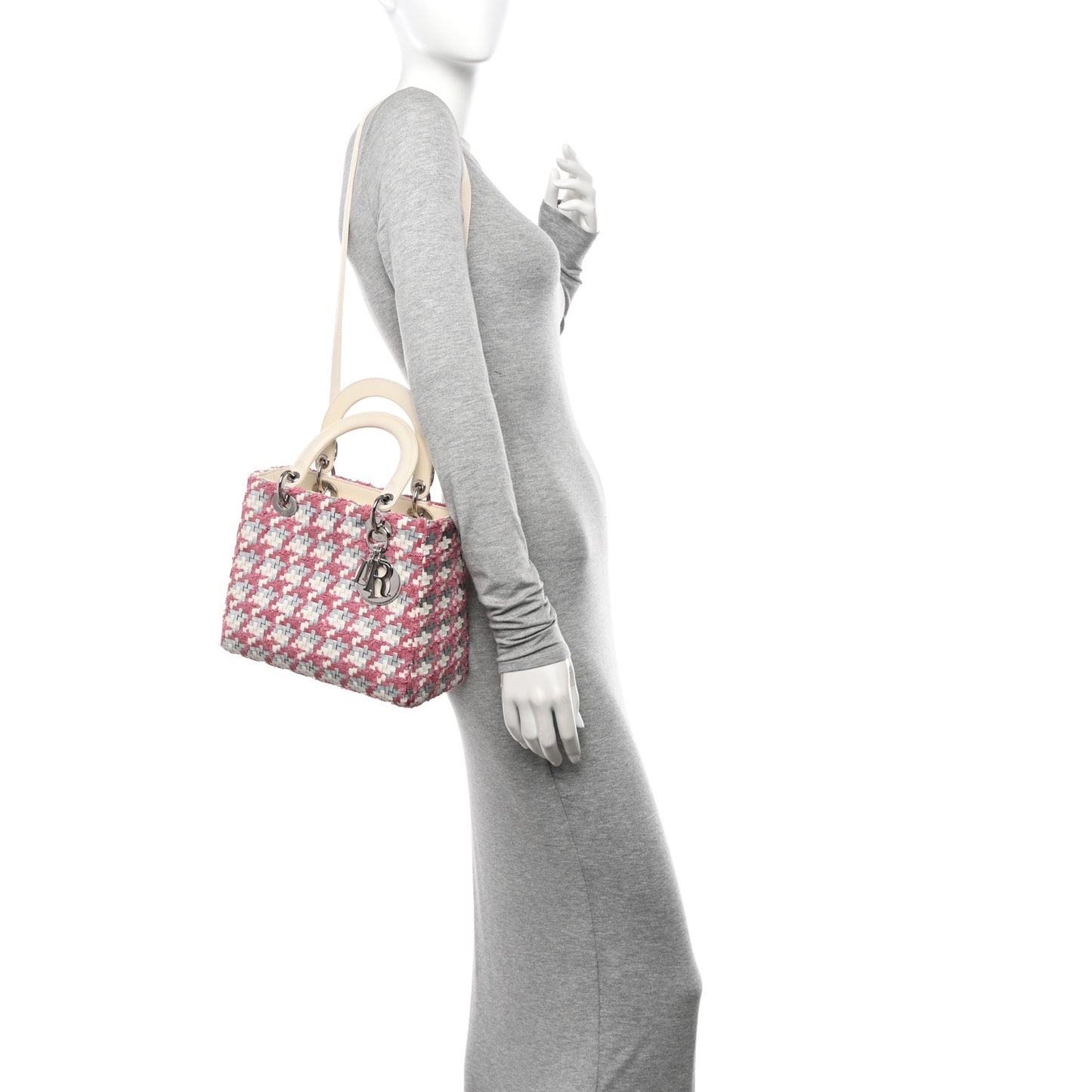 Tweed Medium Lady Dior Pink
