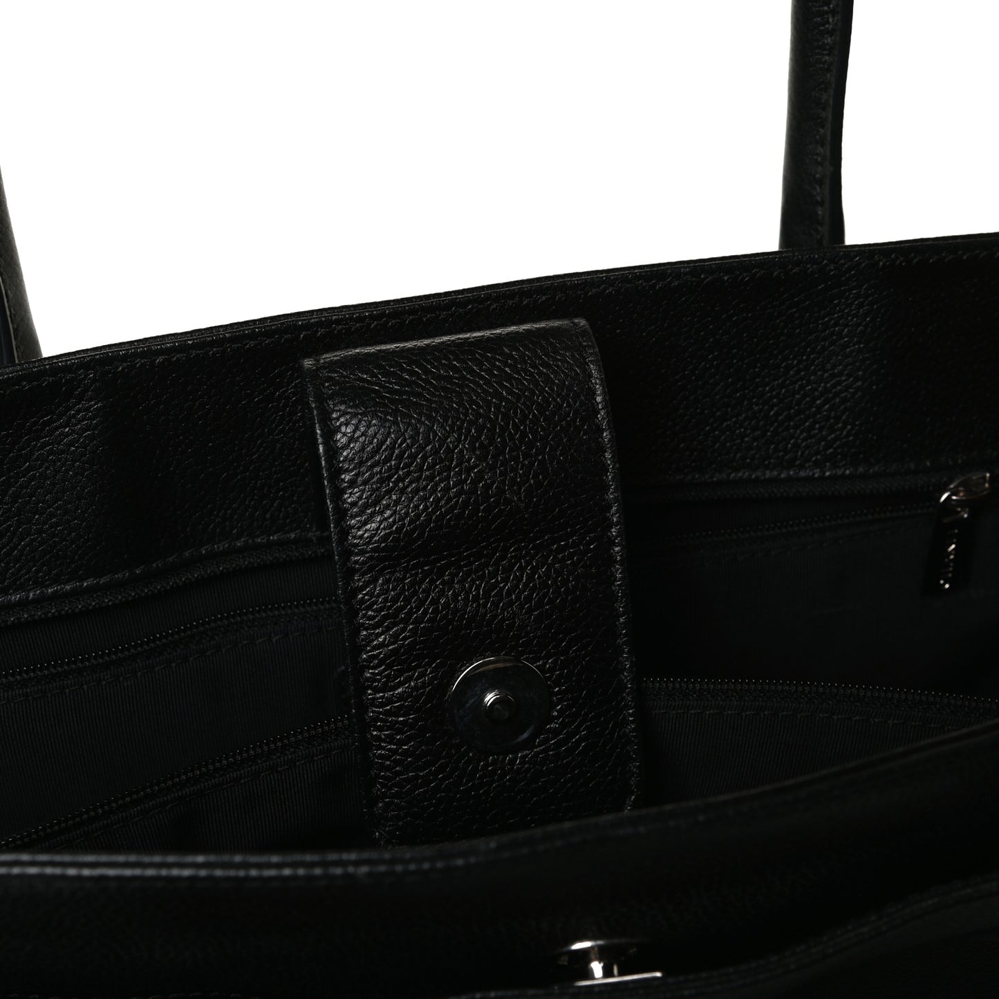 Calfskin Cerf Executive Shopper Tote Black