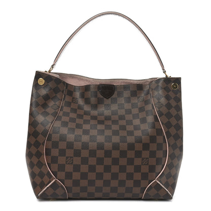 Louis Vuitton Damier Ebene Caissa Hobo Rose Ballerine 1 of 11