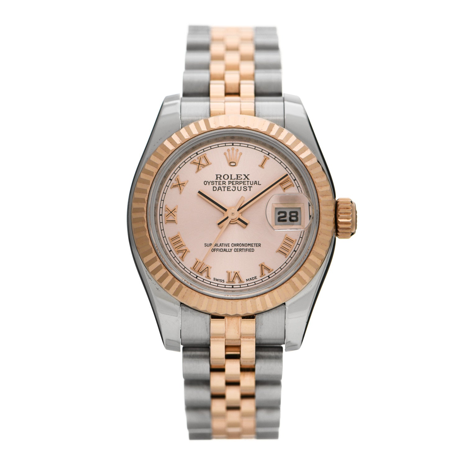 Rolex Stainless Steel 18K Everose Gold 26mm Oyster Perpetual Datejust Watch Pink Roman 179171 1 of 5