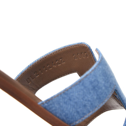 Hermes Denim Canvas Oran Sandals 38 Bleu Clair 8 of 11