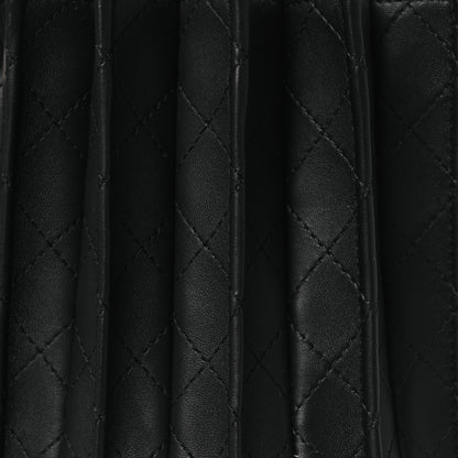Chanel Calfskin Quilted Pleated Bucket Bag Black 8 of 10