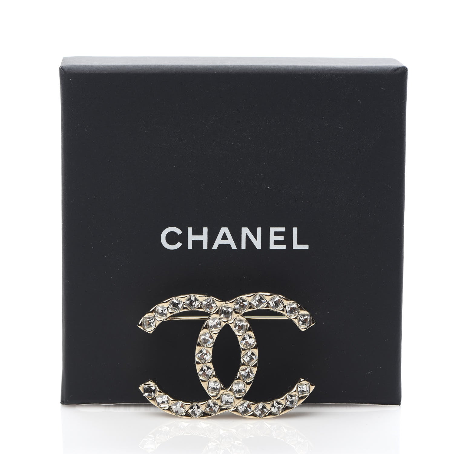 Chanel Baguette Crystal High Society CC Brooch Gold 4 of 4