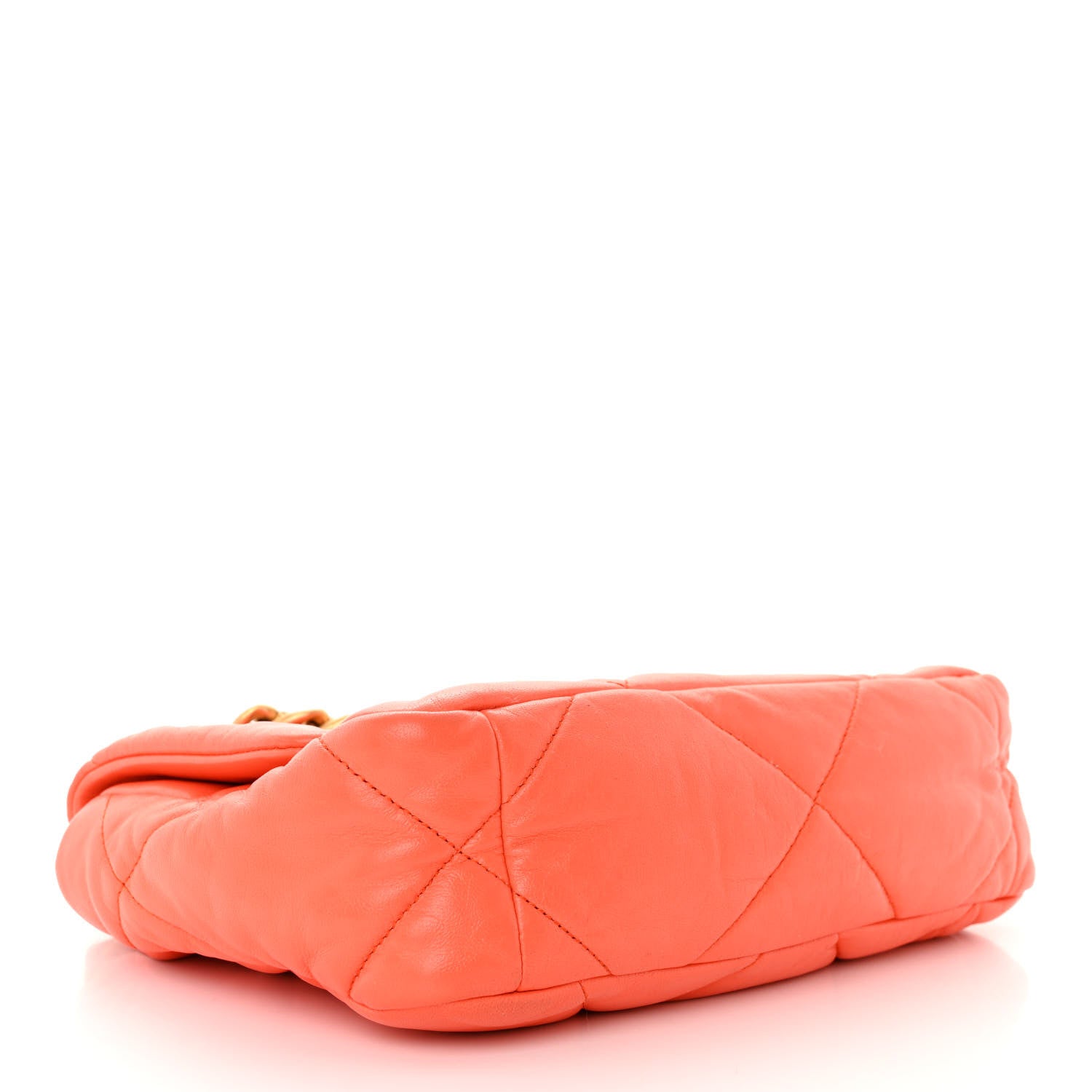 Chanel Goatskin Quilted Medium Chanel 19 Flap Orange 4 of 14