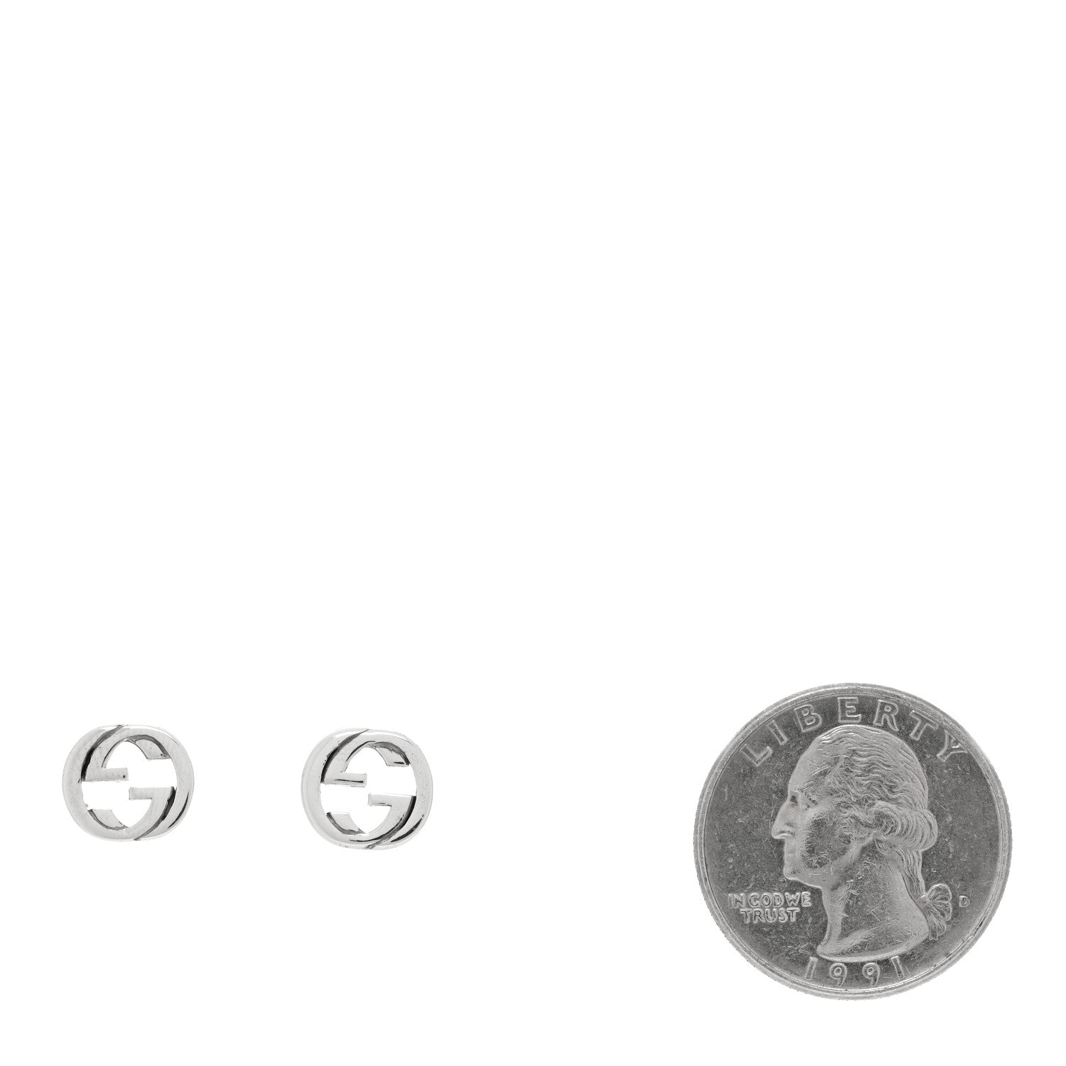 Gucci Sterling Silver Interlocking GG Stud Earrings 2 of 5