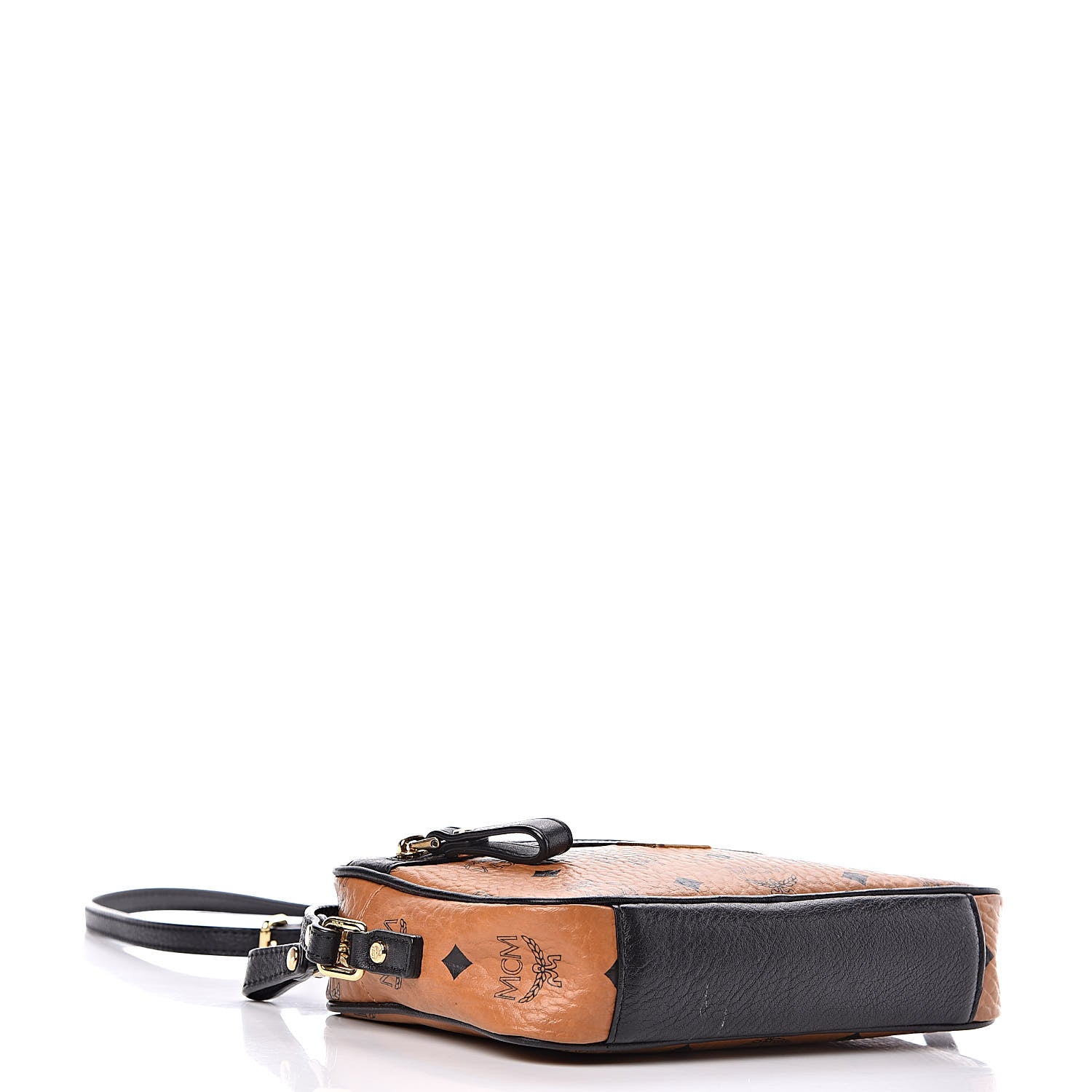 MCM Visetos Small Crossbody Bag Cognac Black 4 of 15