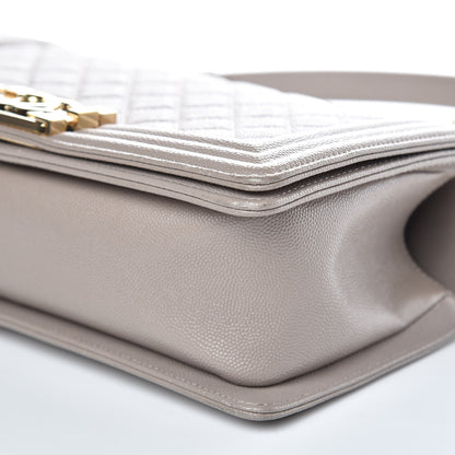 Chanel Caviar Quilted Medium Boy Flap Dark Beige 8 of 11