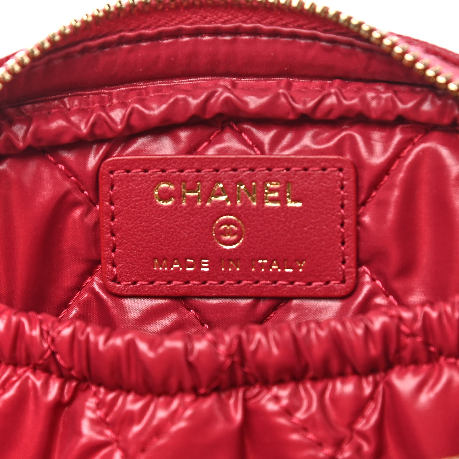 Chanel Caviar Quilted Small Curvy Pouch Cosmetic Case Dark Pink 6 of 7