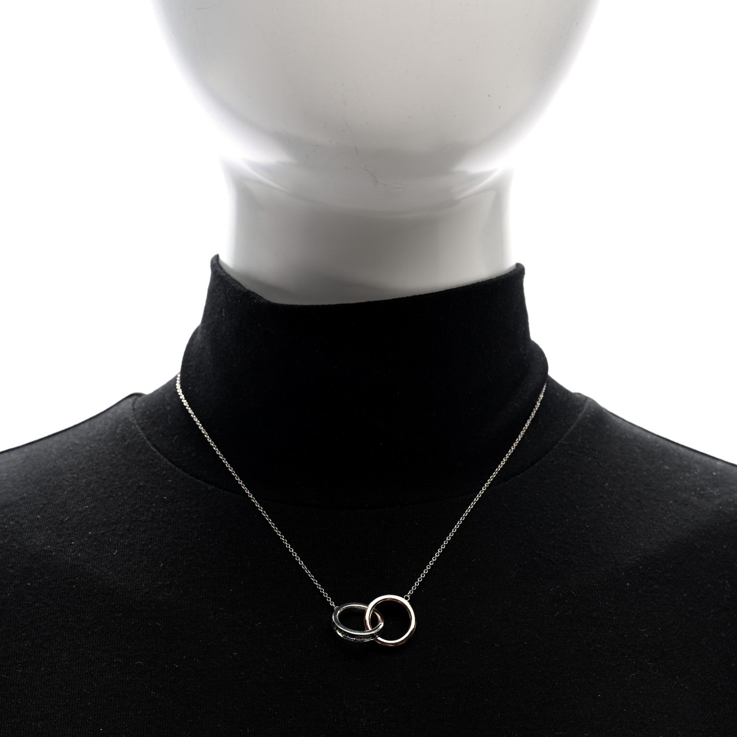 Tiffany Sterling Silver Rubedo 1837 Interlocking Circles Pendant Necklace 3 of 5